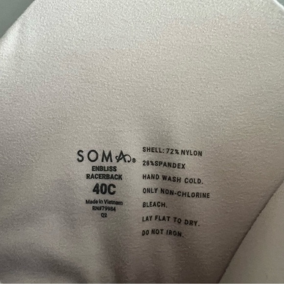 SOMA Enbliss Front Close Racerback Sport Bra Flexible Underwire Adobe Rose 40C - Picture 6 of 14